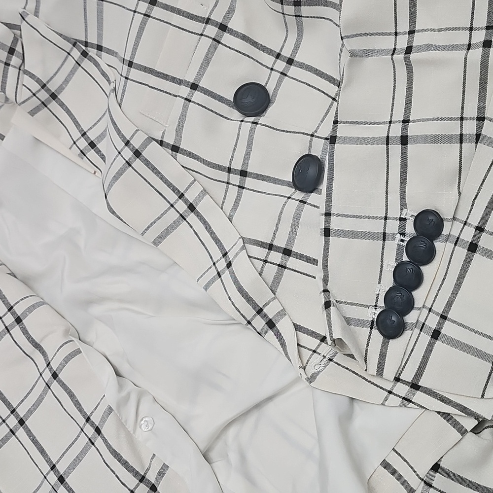 Choosy Brand Double Breasted Plaid Blazer NWT Size 0 - Picture 7 of 9